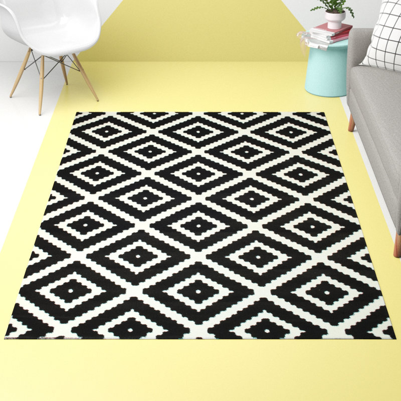 Hashtag Home Leana Geometric Black/White Rug & Reviews Wayfair